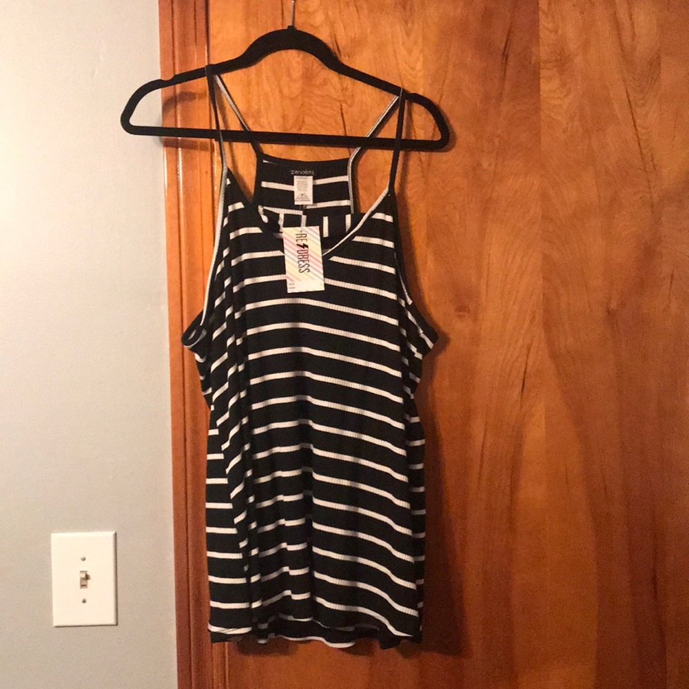 Striped racer back tank